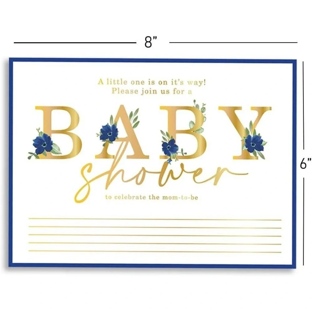It's A Boy Jumbo Baby Shower‎ Invitations 6x8 Light Blue 8 Ct NEW